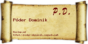 Póder Dominik névjegykártya